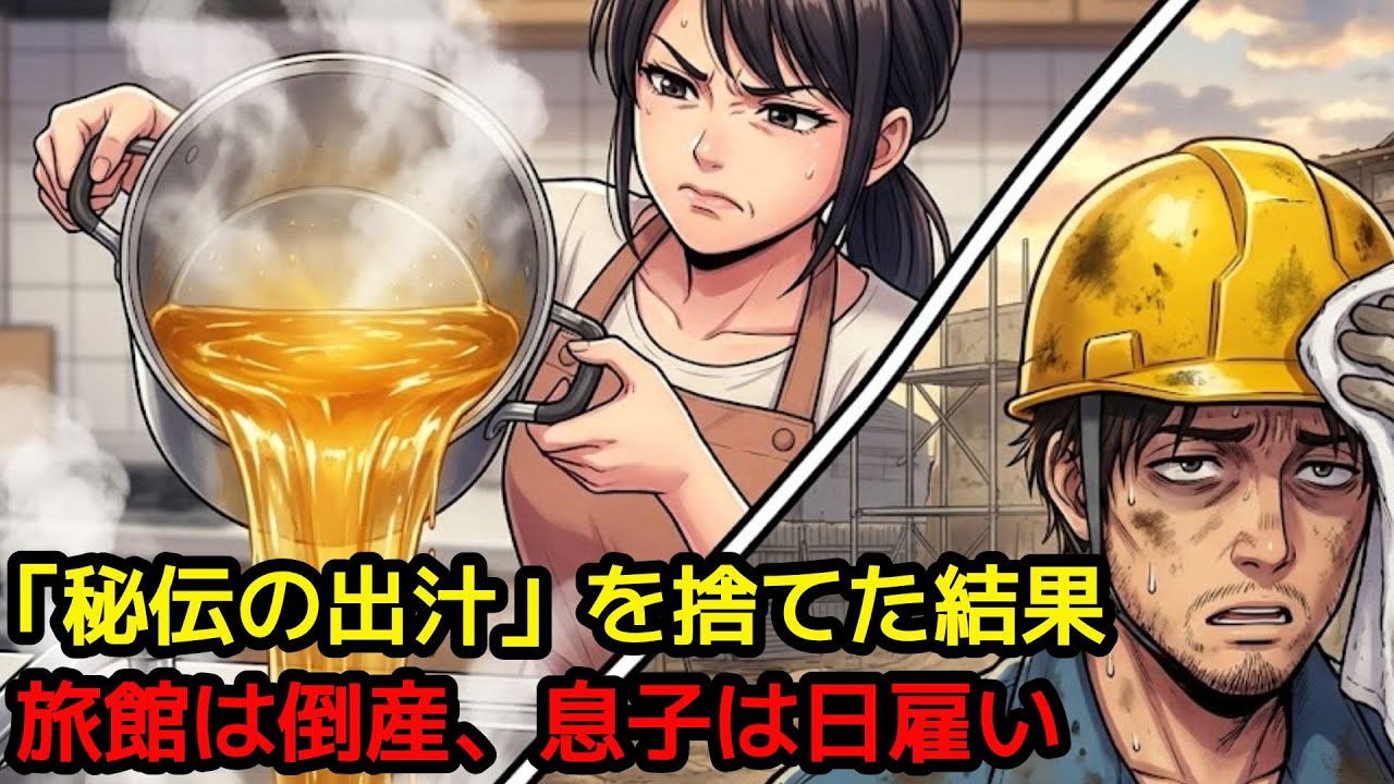【感動物語】「出汁が臭い」と母の秘伝スープを捨てた嫁。翌日から常連客が激減し、仕入れ先も「母さん以外には売らん」と取引停止。数日後、借金まみれの息子が泣きついてきたが…