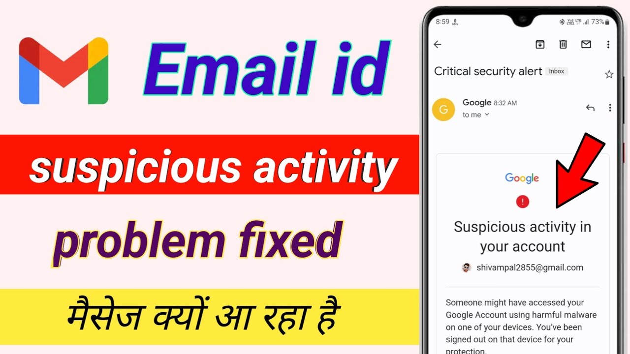 suspicious activity in your account problem / google account suspicious activity
