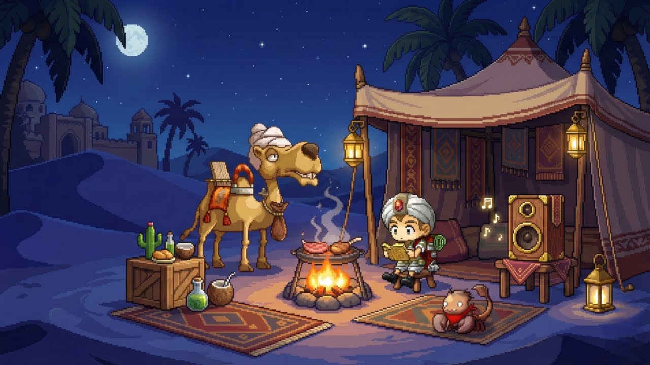 아리안트 사막 캠핑장, 어깨 들썩이고 싶을 때 1시간 | 메이플스토리 BGM