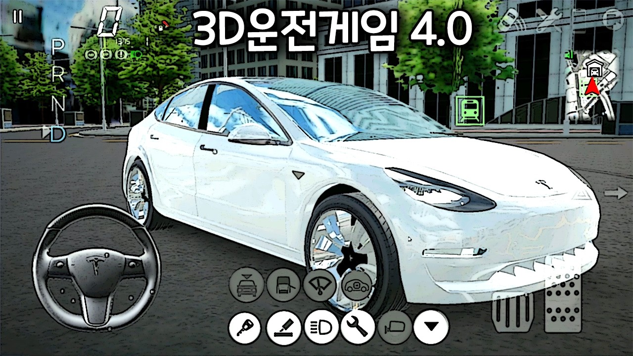 [모바일게임] 3D운전게임 4.0 업데이트!! 오늘은 전기차의 구형 vs 신형 비교를 해봤어요! 자율주행이 고장나서 자꾸 벽에 박아요!! ㅋㅋㅋ