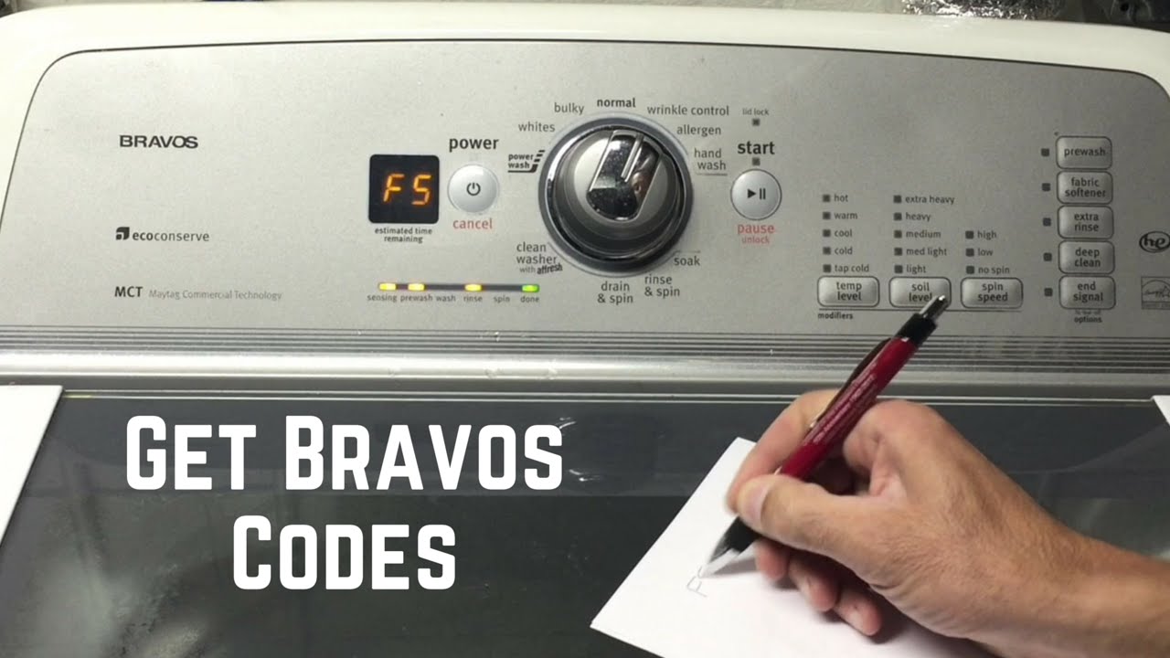 Как получить коды для стиральной машины Maytag Bravos