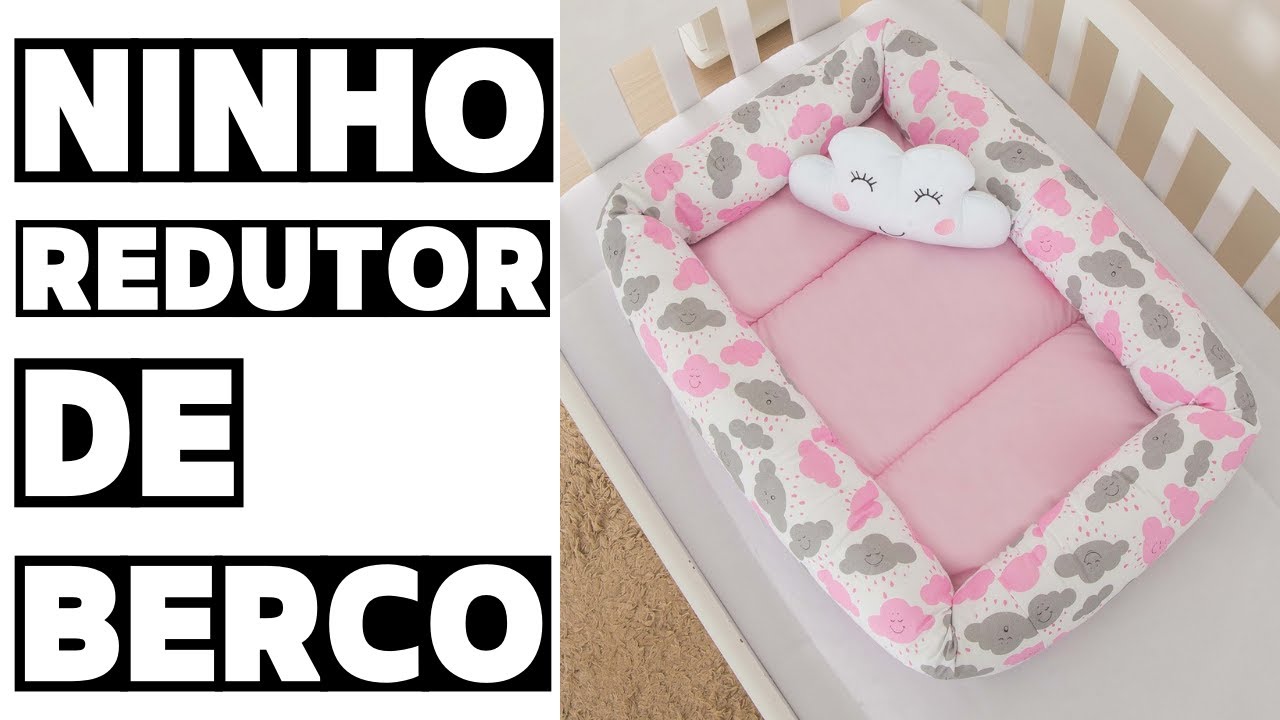 Ninho Redutor De Ber&ccedil;o Nuvem Rosa Menina Quarto do Beb&ecirc; Menina