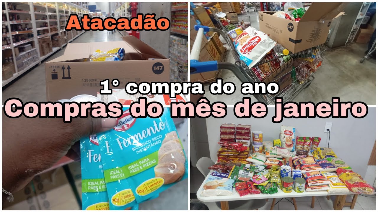 Nossas compras do mês de janeiro|1° compra do ano+Mostrei tudo que peguei 