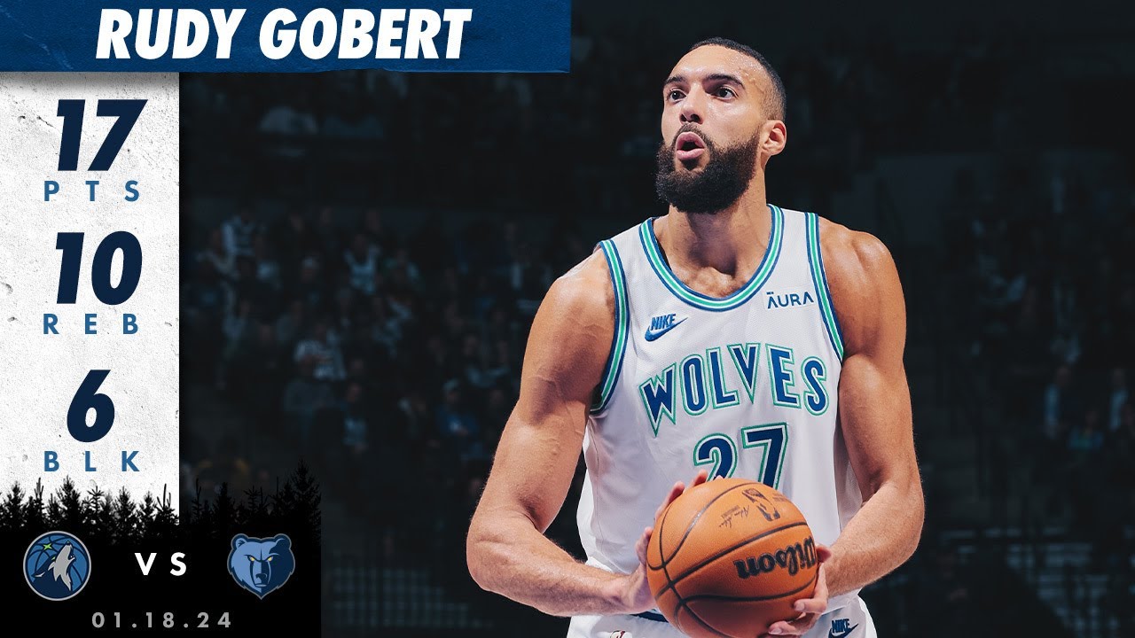 Rudy Gobert DOUBLE-DOUBLE Points Vs. Memphis | 01.18.24