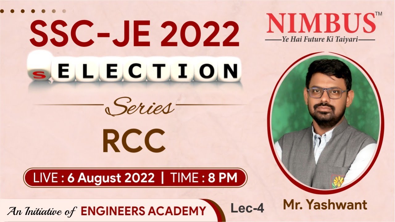 RCC for SSC JE 2022 (CE) - 🔴 Live Class | Selection Series | L-4