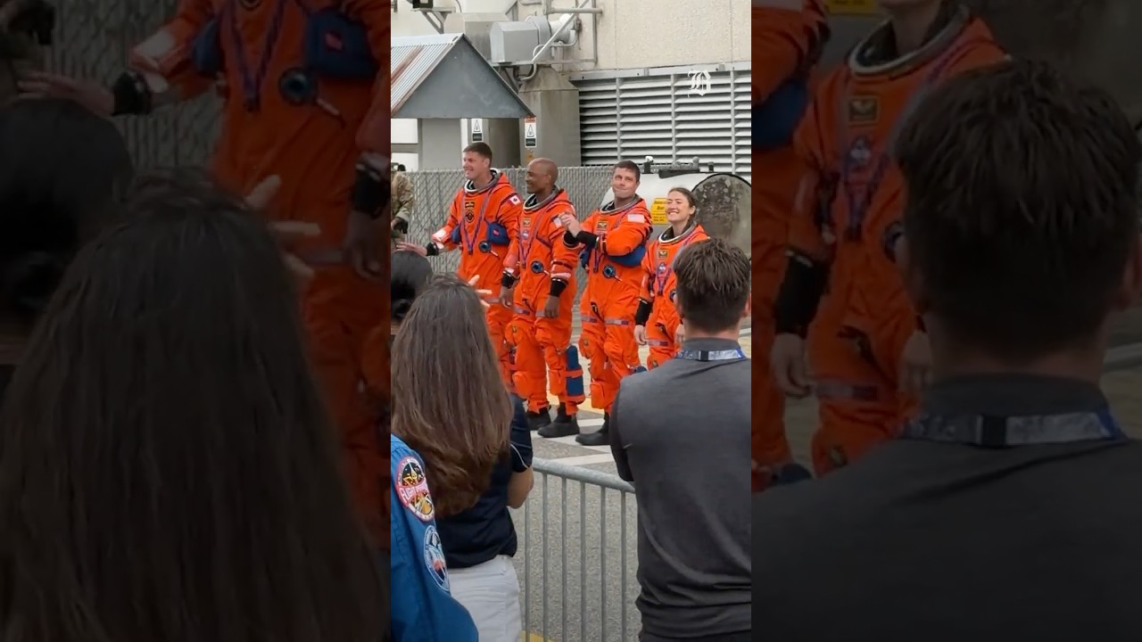 Artemis II crew heads to launch pad