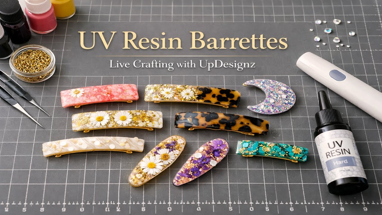 Craft Room Pop-Up Live: UV Resin Hair Barrettes with UpDesignz