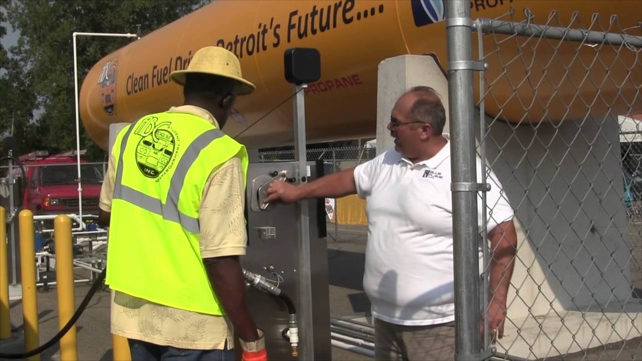 Refueling a propane-powered school bus