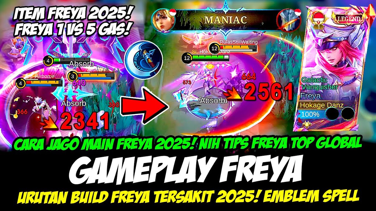 CARA JAGO MAIN FREYA 2025❗TIPS COMBO FREYA TOP GLOBAL❗BUILD FREYA TERSAKIT❗GAMEPLAY FREYA GOLD LANE