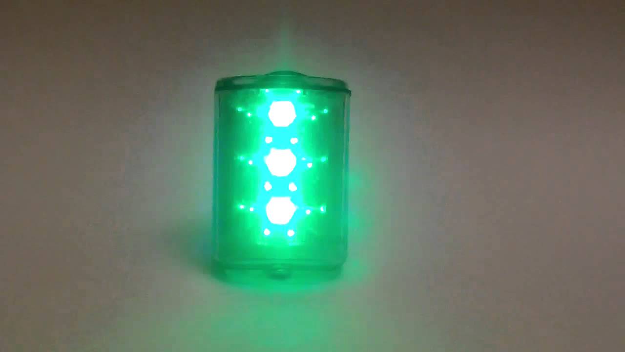 Lite Tracker 2012 M Personal Safety Light - Green LED - Glow Flash Strobe