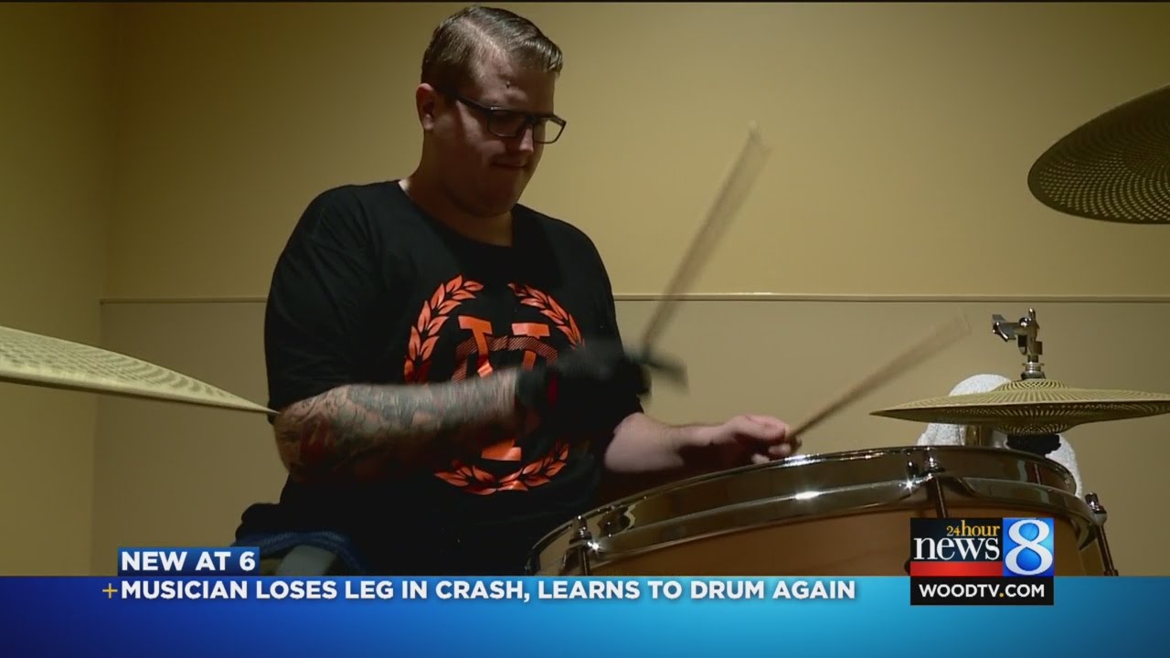 Musician who lost leg plays drums as rehabilitation