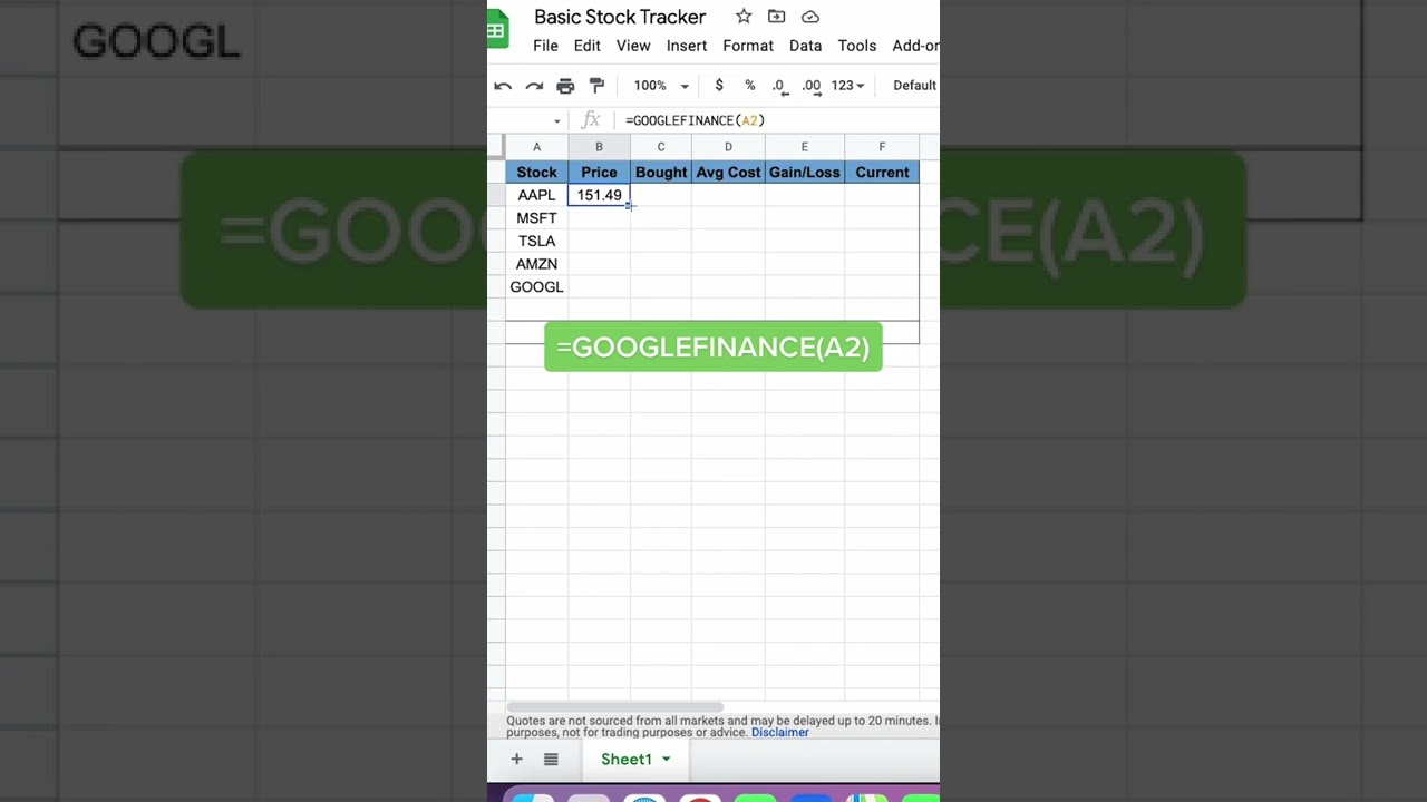 How to track your stock portfolio in google sheets
