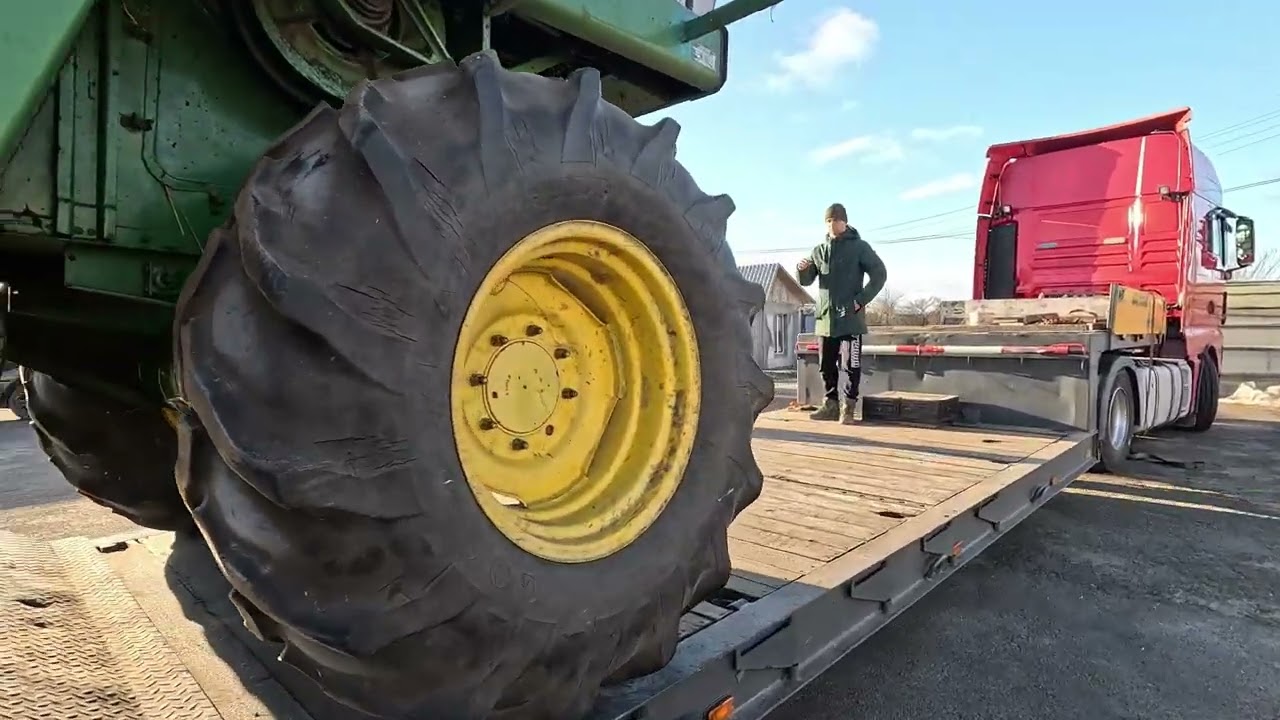 ❄️ Мороз –15 і John Deere 1042 | Зимове перевезення комбайна тралом MAN