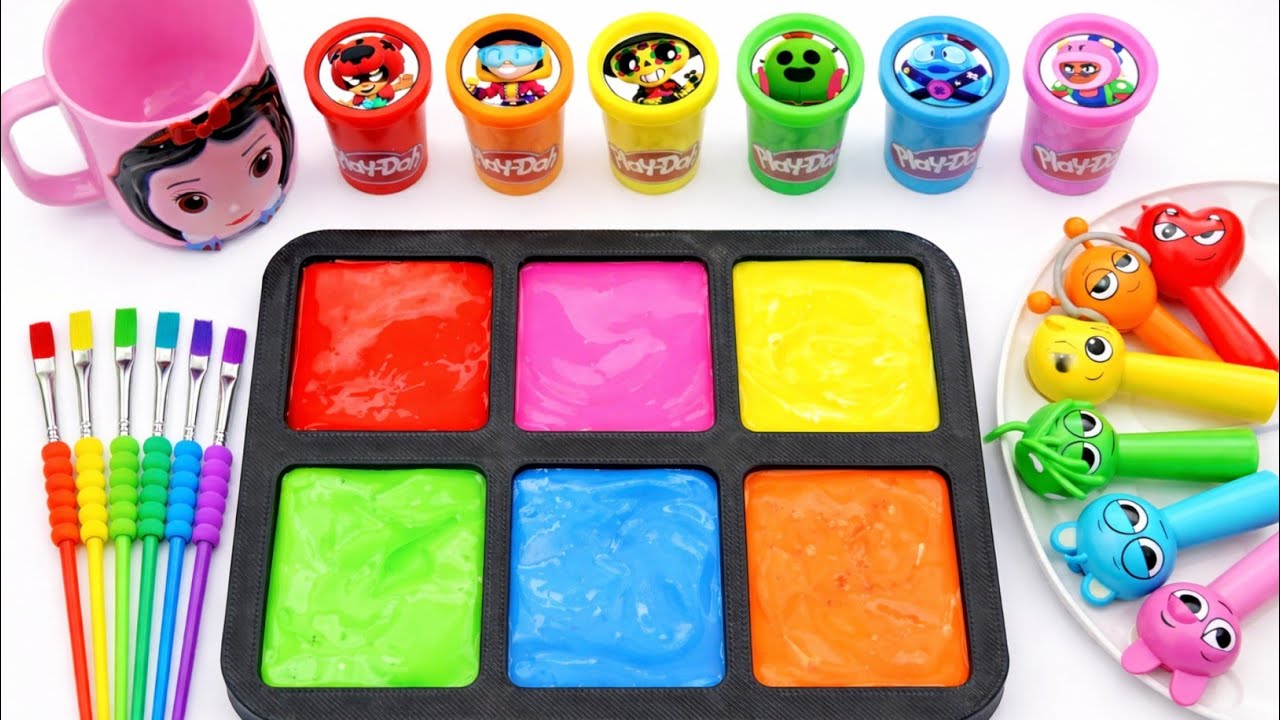How To Make 6 Color Rainbow Slime 💖 Sprunki Candy Mixing ASMR