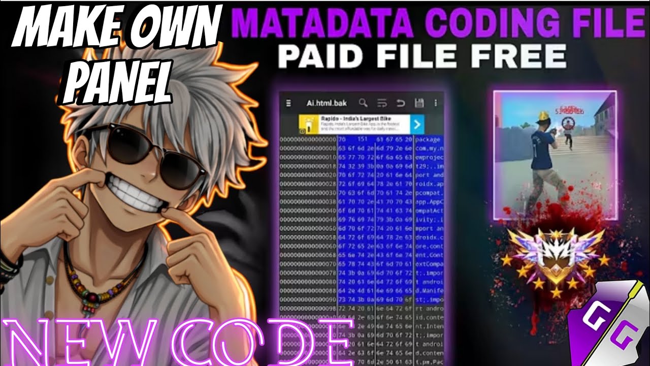 😗😗MAKE OWN PANEL 😊| METADATA NEW HEADSHOT CODE 🤯🤯 HOW DO MAKE PANEL FOR MOBILE 📱 😀 | NPC NEW CODE ME