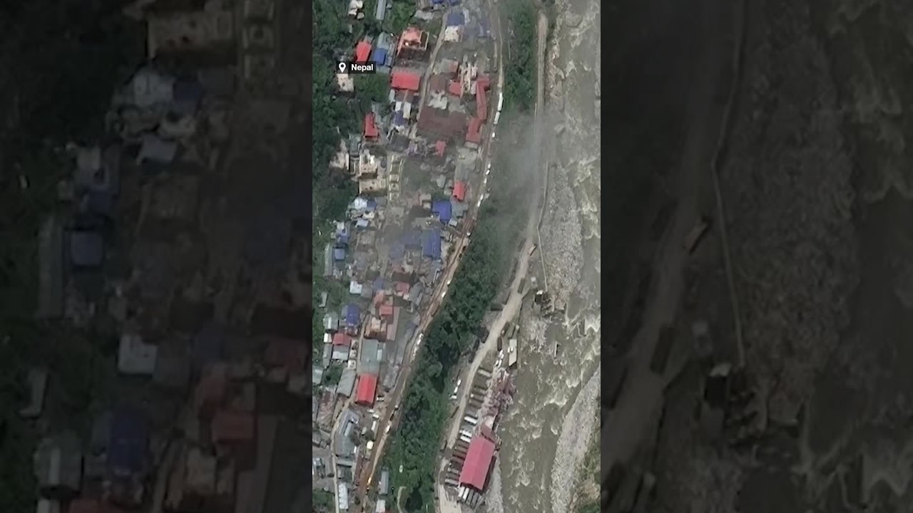 Before-and-after images show scale of flood devastation in Nepal
