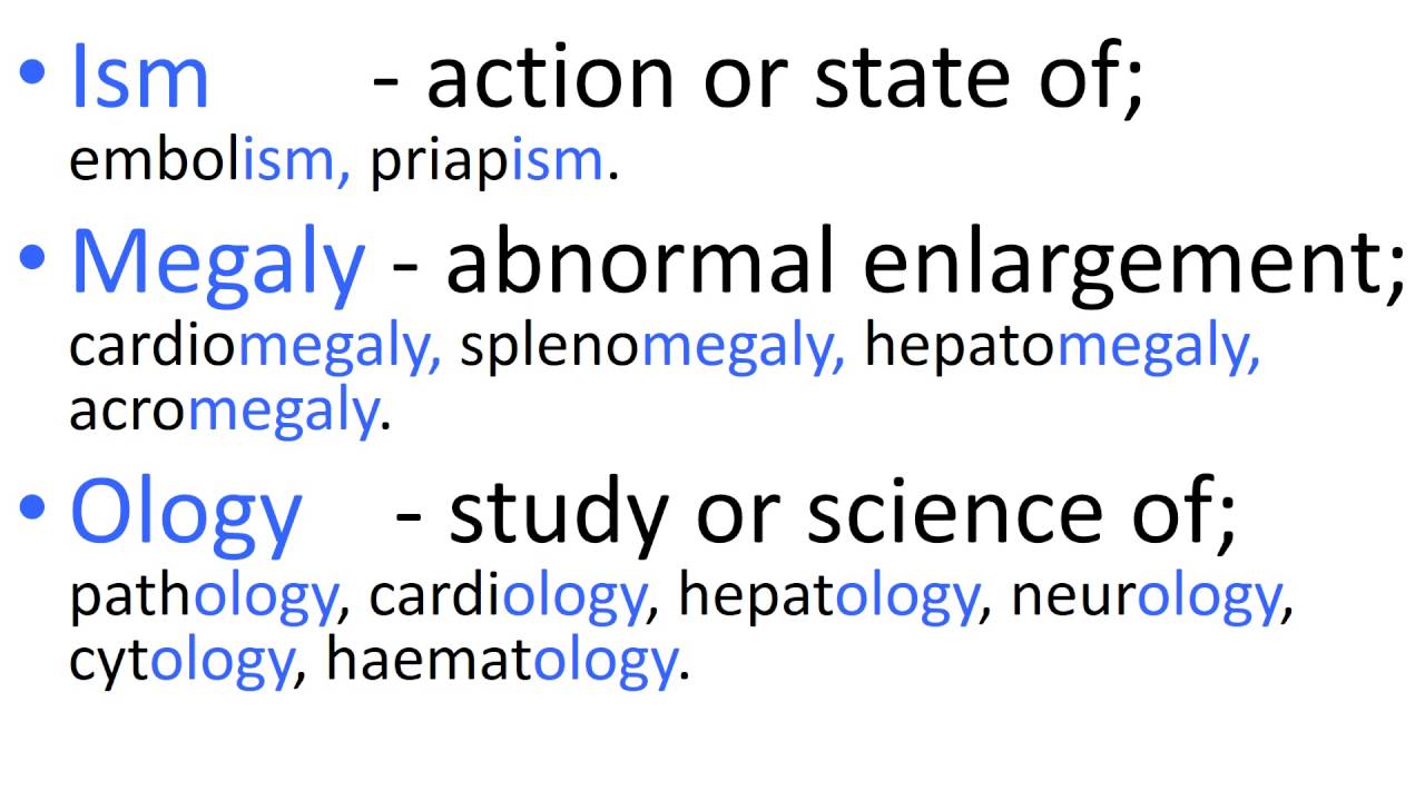 Medical Terms 4, Suffixes