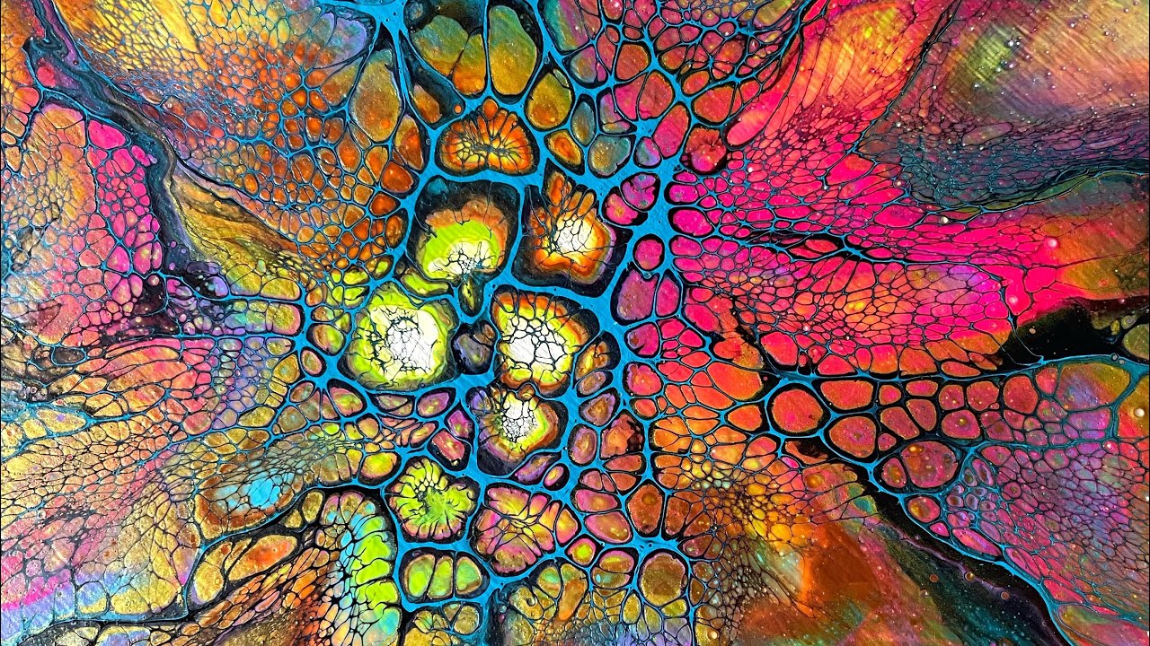 Drop dead gorgeous bloom from scrap paint!