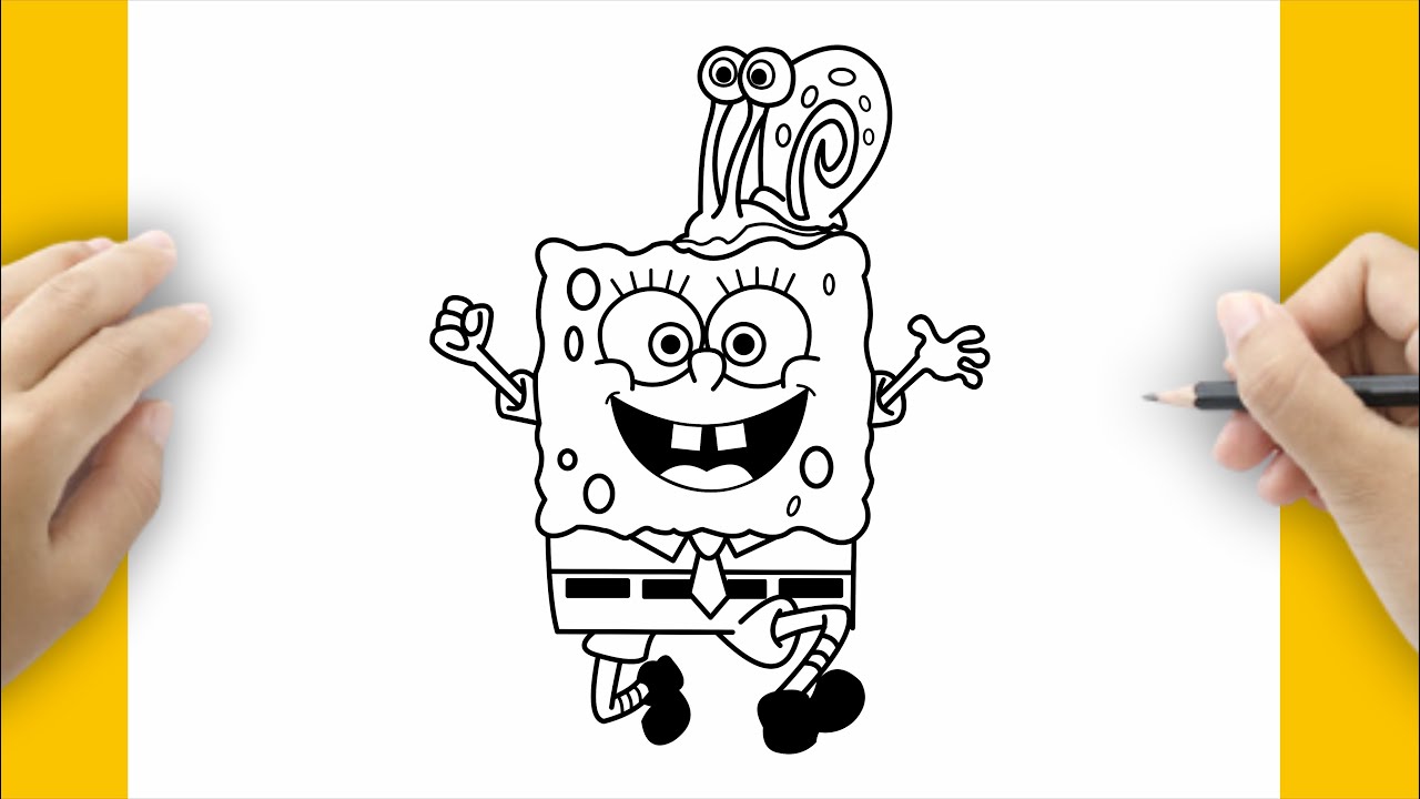 HOW TO DRAW SPONGEBOB AND GARY