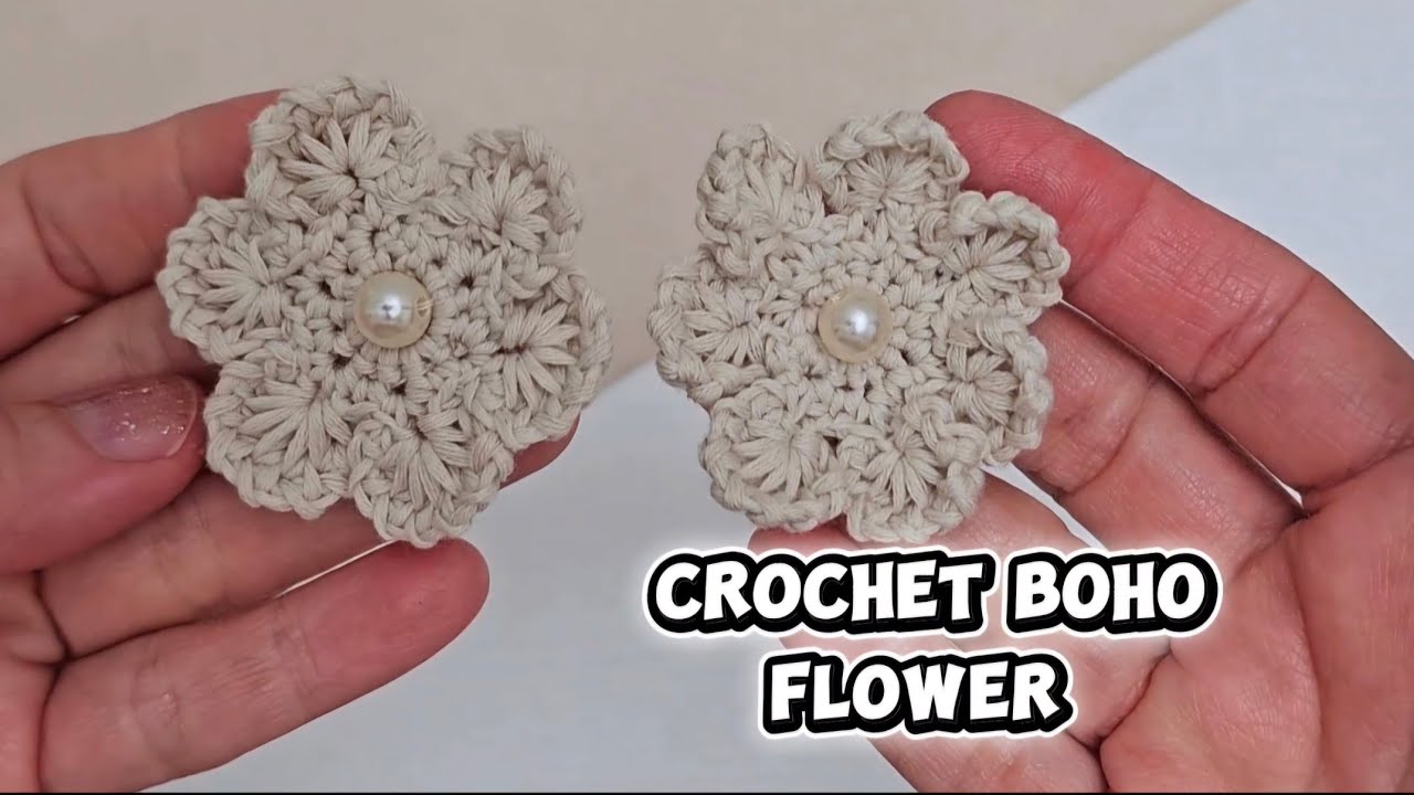 Crochet flowers, BOHO style DIY,  summer fashion.  Beginner friendly project 