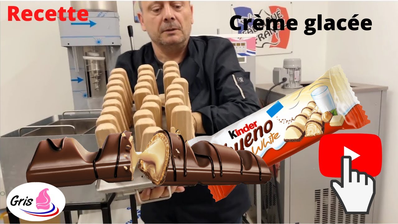 Crème Glacée aux Kinder Bueno glaces bâtonnet