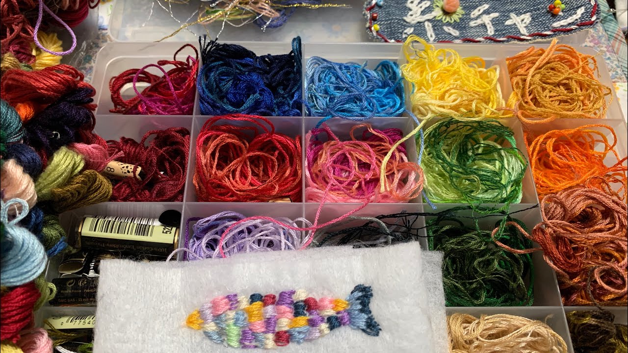 【 sewing 】近況報告😊刺繍糸の整理など/ ダーニング刺繍 風で使います