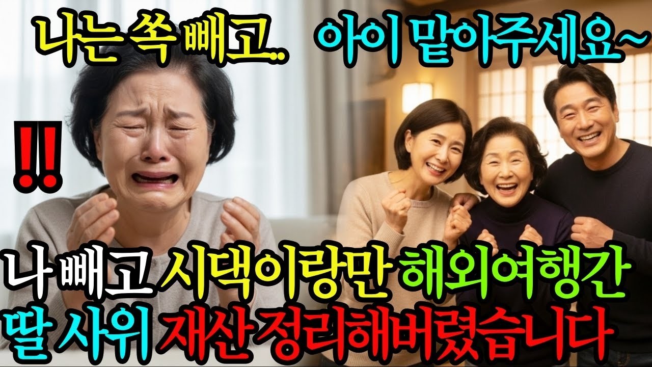 나를 버리고 시댁만 챙기는 딸 사위, 사돈 내외랑만 해외여행 간다길래 비행기 뜨자마자 재산 정리해버렸습니다