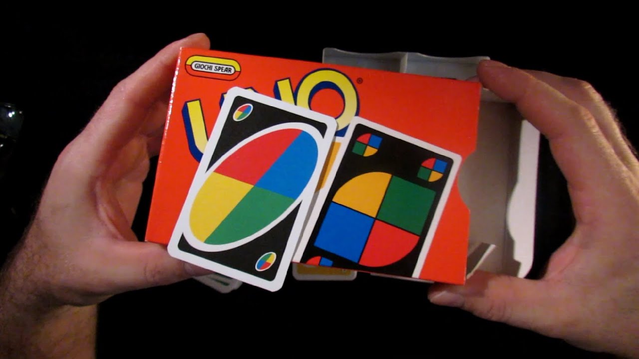 Italian Uno cards with card tray from Giochi Spear & Modiano with designs from two different eras