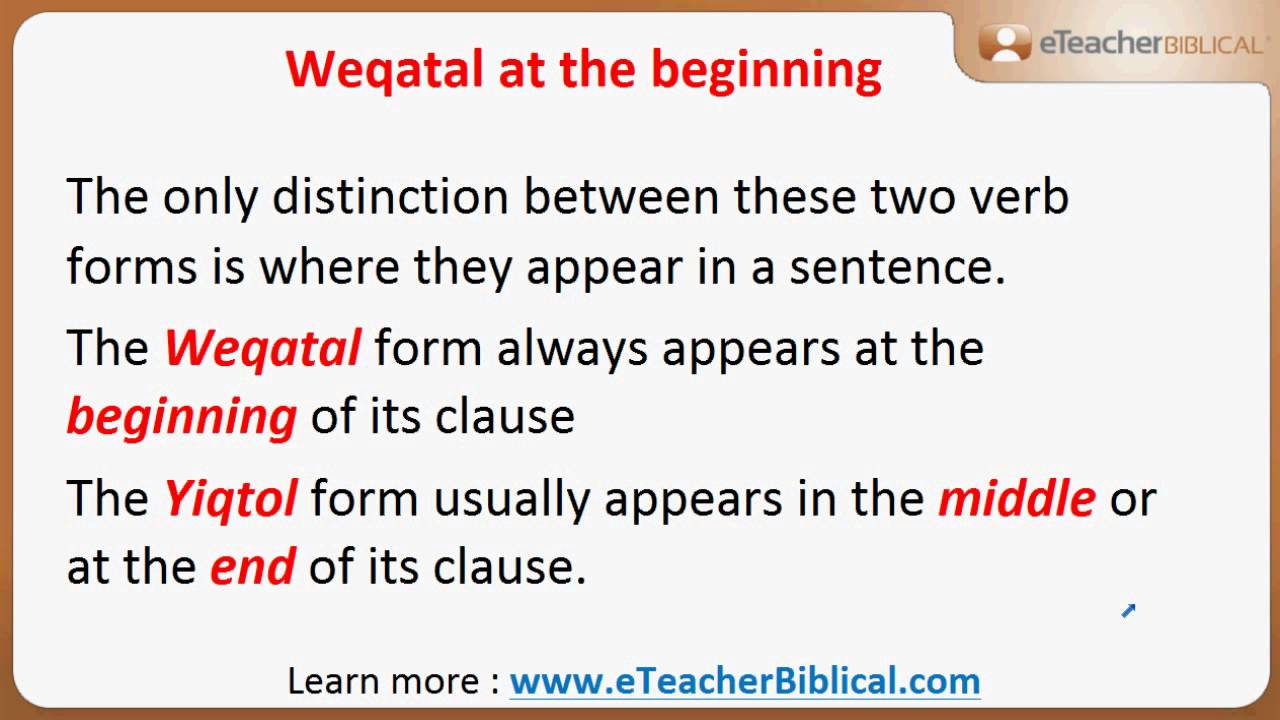 Verbs in Hebrew- How to Parse? Part 4  -weqatal. | Biblical Hebrew Q&A with eTeacherBiblical.com