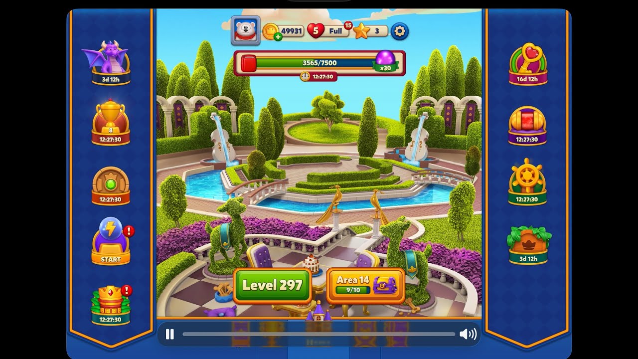 Royal Match Tutorials |Levels-297-308 First Try |Dragon Nest Completed ￼|50K coins reached.