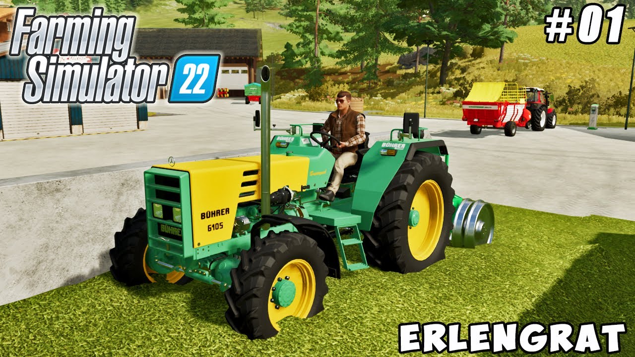 Making quality grass silage for dairy farm | Erlengrat Farm | Farming simulator 22 | Timelapse #01