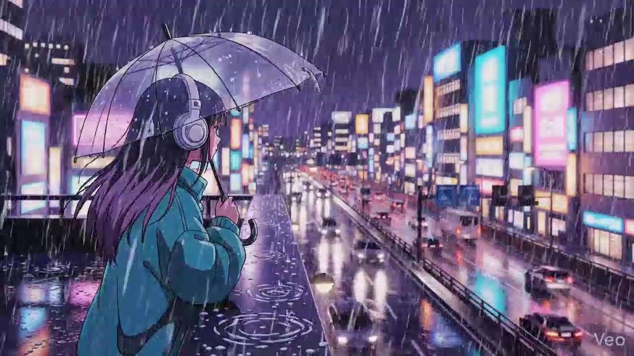 Late Night Study 🌧️ Rainy Japanese City Lofi