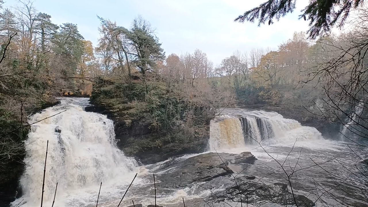 Falls of Clyde Viewpoint & Bonnington Weir, South Lanarkshire, Scotland - November 2022