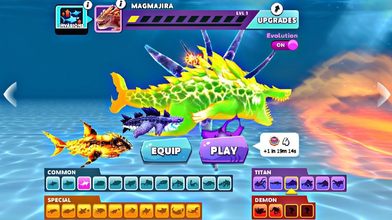 Hungry Shark Evolution Parasite | New Titan Parasite Kaiju Magmajira | Hungry Shark All Shark Unlock