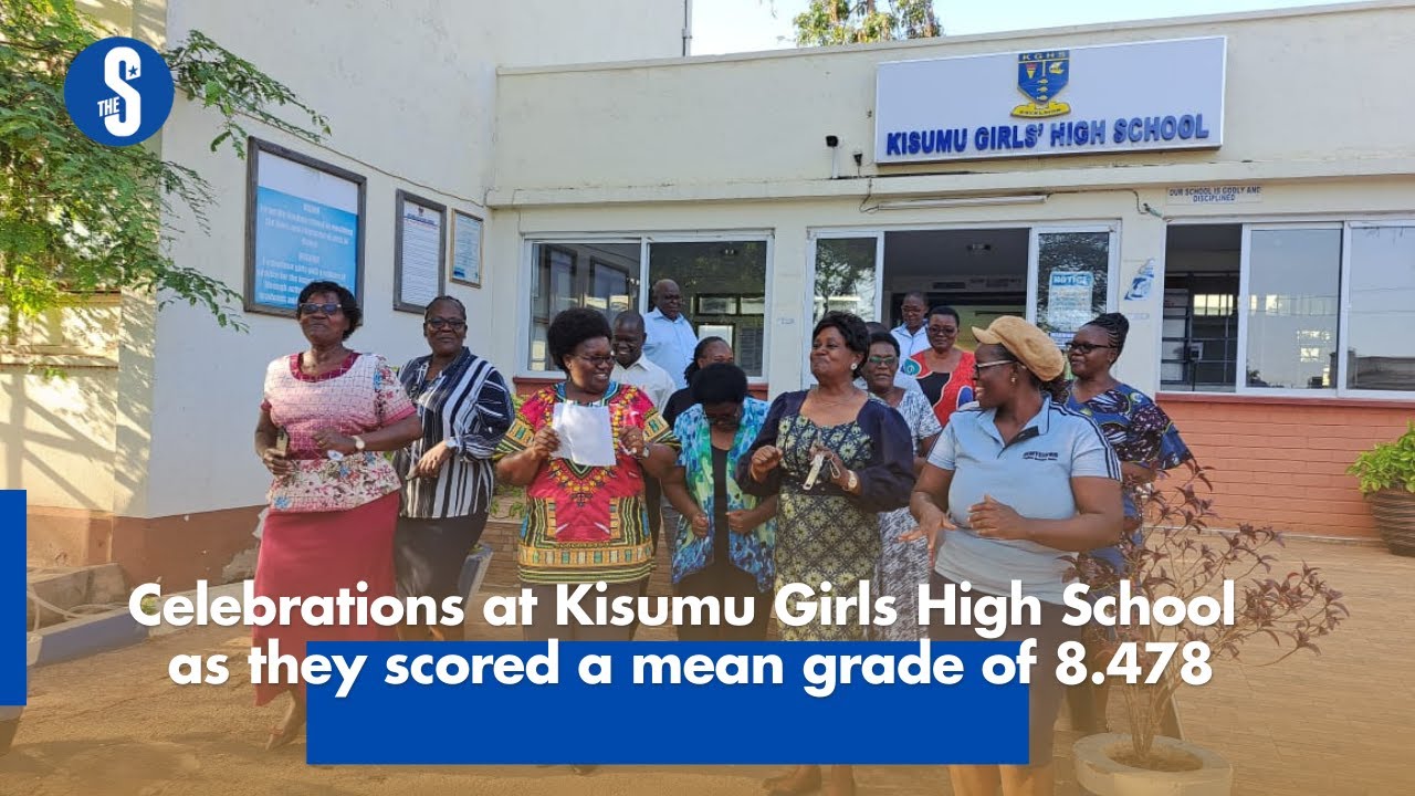 Celebrations at Kisumu Girls High School as they scored a mean grade of 8.478
