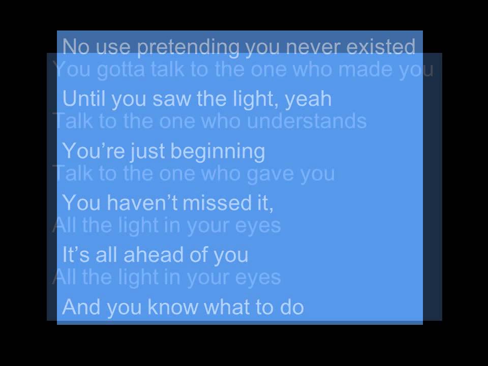 Light In Your Eyes- Sheryl Crow Lyrics