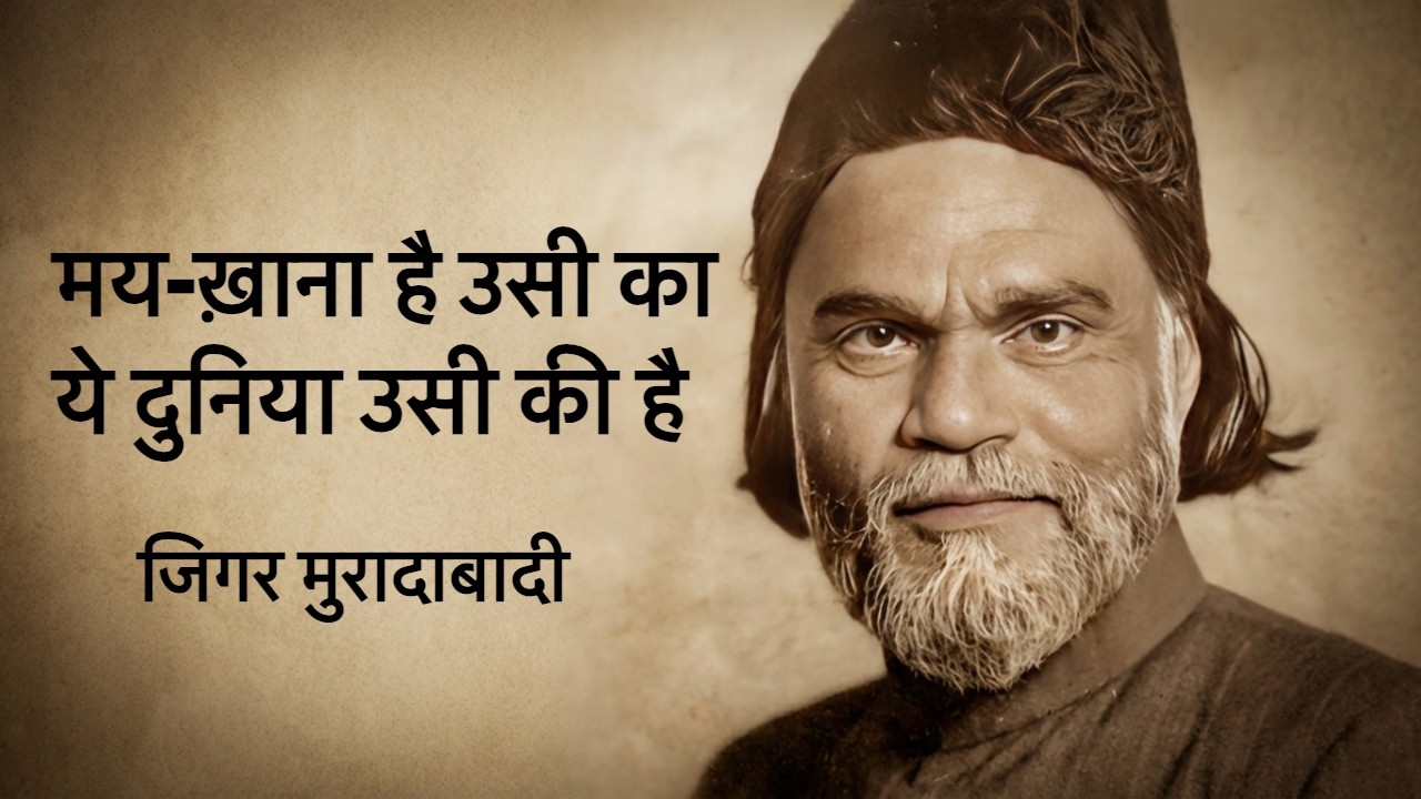मय-ख़ाना है उसी का ये दुनिया उसी की है | #jigarmuradabadi #jigar #jagjitsinghghazals #jagjitsingh