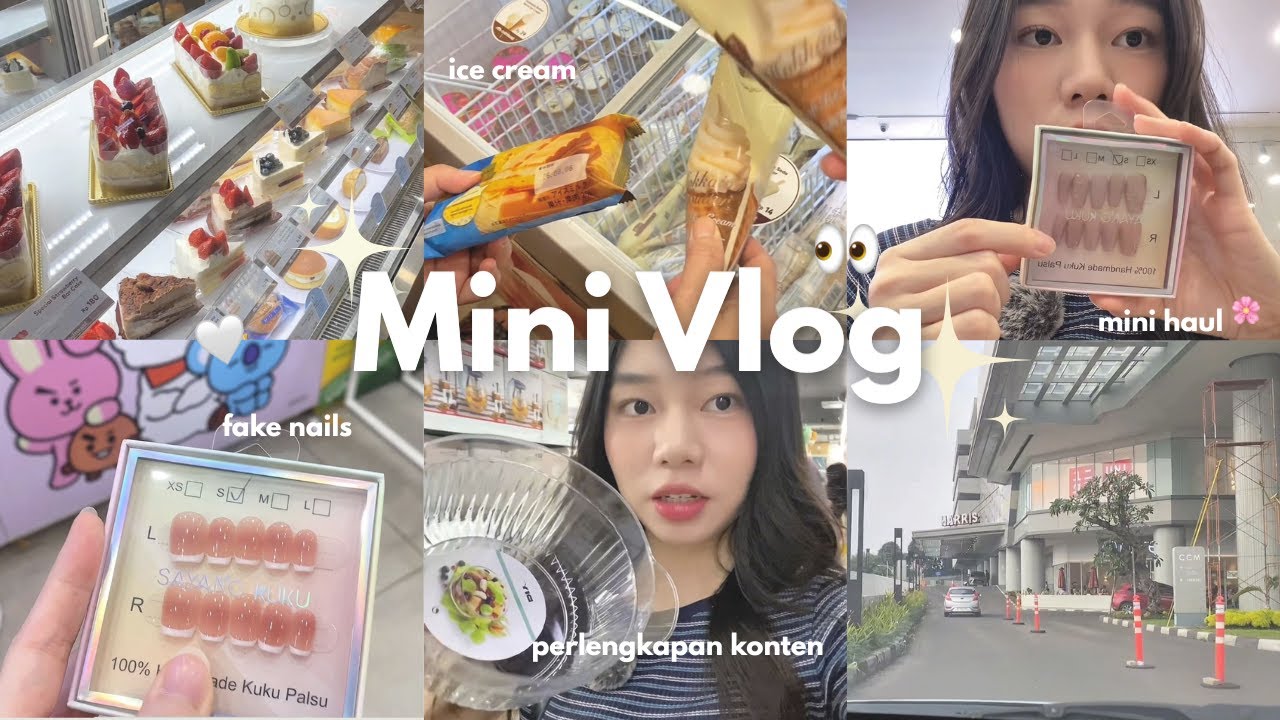 mini vlog✨: belanja, perlengkapan konten, dessert🍦, mini haul🛍️🧸