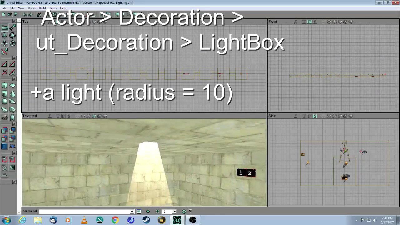 Unreal Editor 2 Tutorial - Advanced Lighting types and effects - UT99