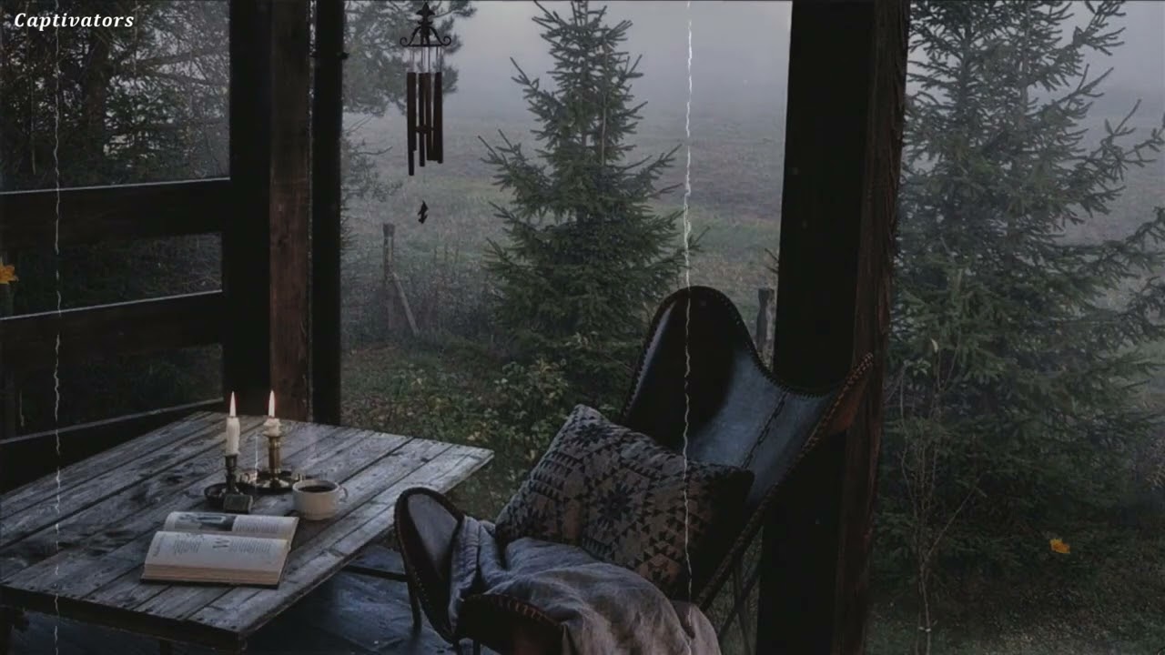 Dark academia | Reading books in the Farm house on autumn days with gentle rain ( Classic Piano )