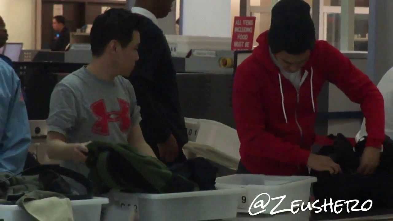 Siwon Choi 최시원 Super Junior checking in & passing security @ JFK airport NYC 130506
