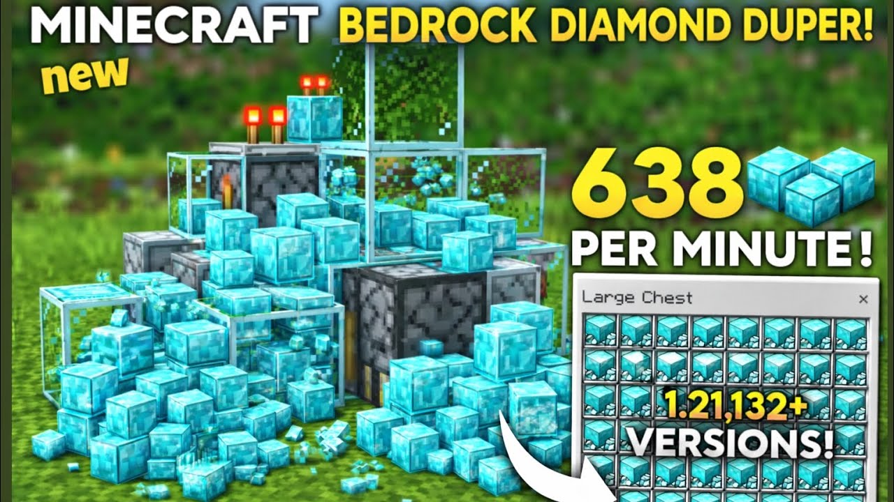Minecraft Bedrock Duper = Infinite Diamonds 😱💎 | Working Trick!