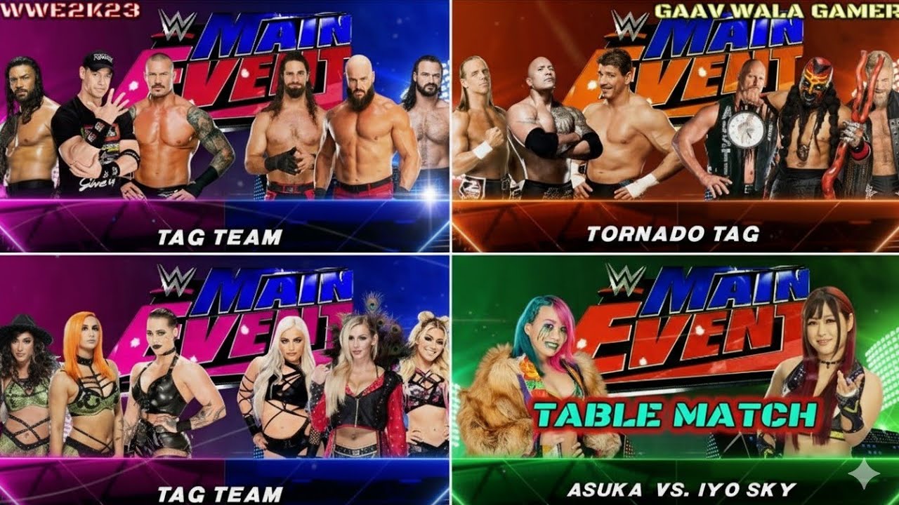 WWE 2K23 Ultimate Dream Card 6-Woman Tag Team Match + Attitude Era Returns +Table Match PS5 GAMEPLAY