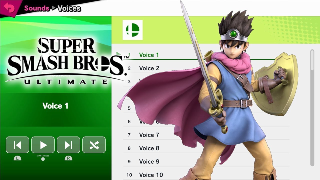 Hero (Arusu) Voices - Super Smash Bros Ultimate