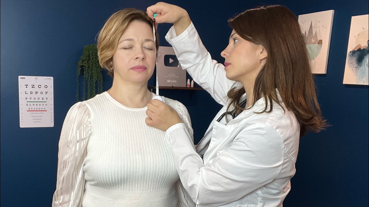 ASMR Real Person Physical Assessment Full Body Head to Toe Examination (Face, Eyes, Spine, Toes)