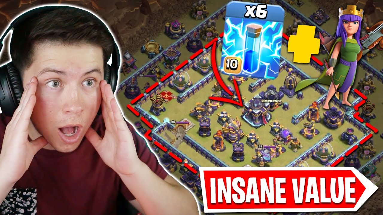 6 ZAPS on Queen Charge LALO Gets ENTIRE BASE (Clash of Clans)