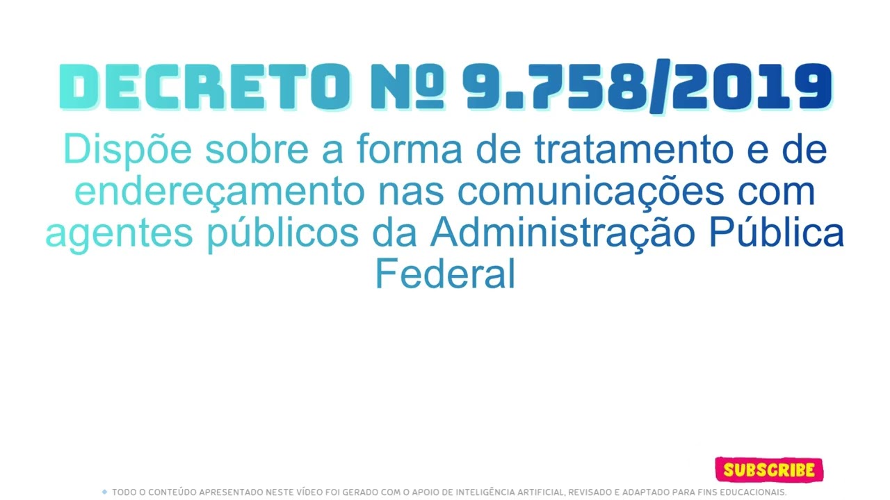 RESUMO | Decreto nº 9.758/2019