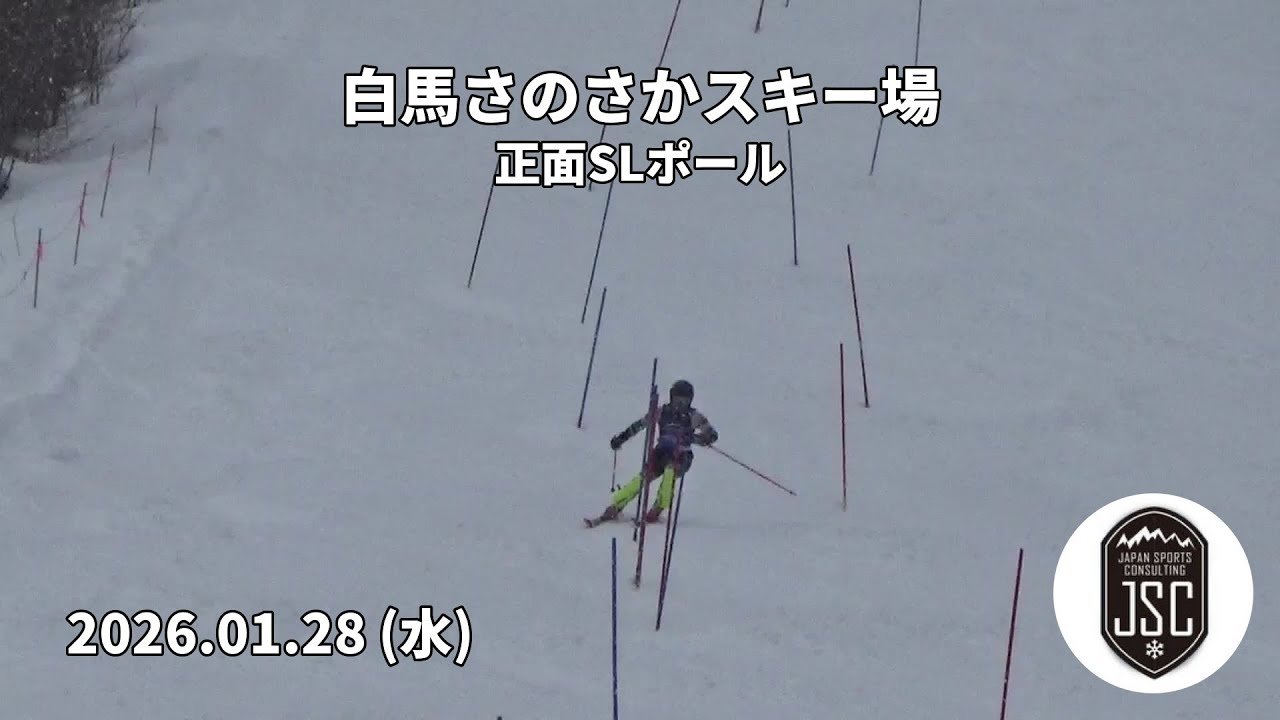 【2026.01.28 (水)】白馬さのさかスキー場 正面SLポール  JSC (Japan Sports Consulting)