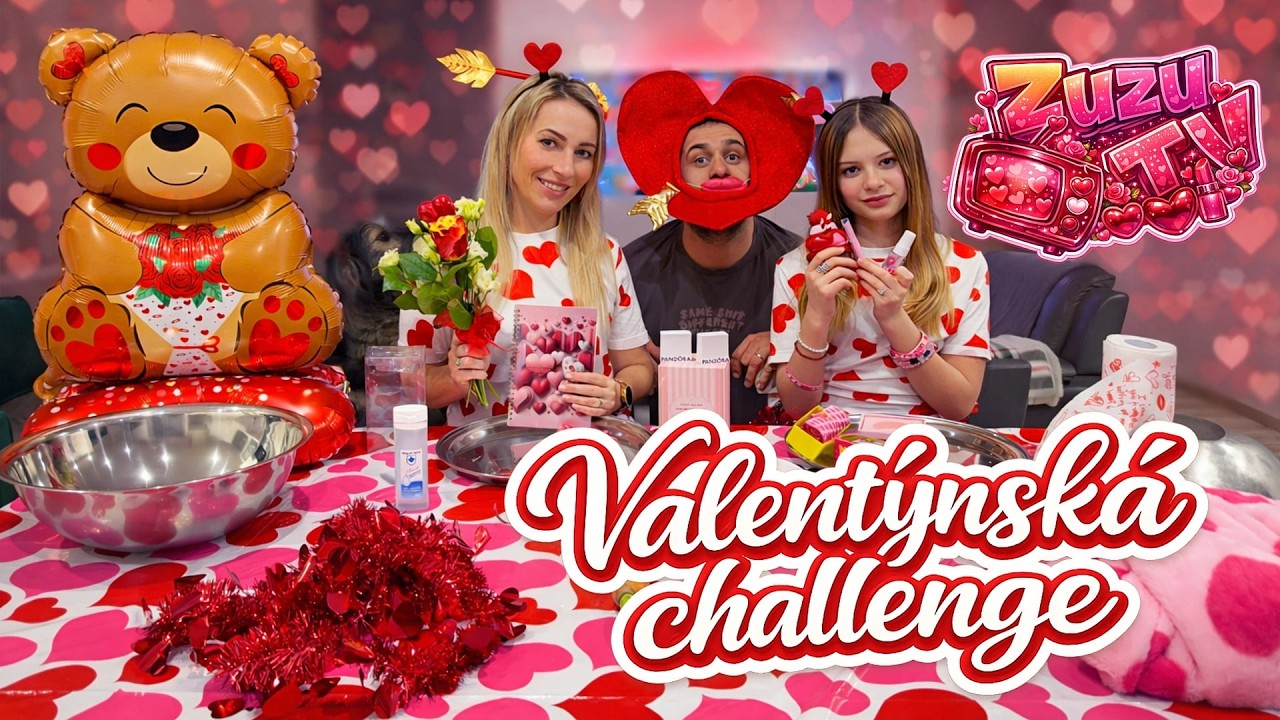👉 VALENTÝNSKÁ HRA S POKLOPY ❤️ Zuzka vs Mamka