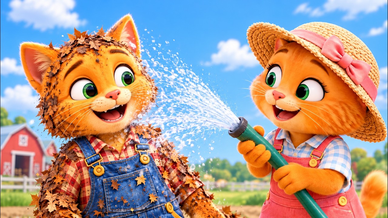 Leo and Lily on the Happy Farm 🚜🐰 | Funny Farm Song for Kids | Nursery Rhymes by Cats Family 3D